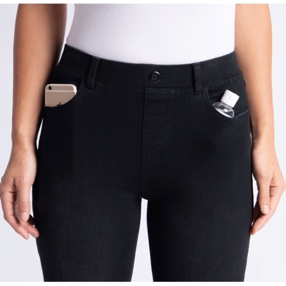 Betabrand Boot-Cut 4-Pocket Yoga Denim Jean in Washed Black - Picture 4 of 15